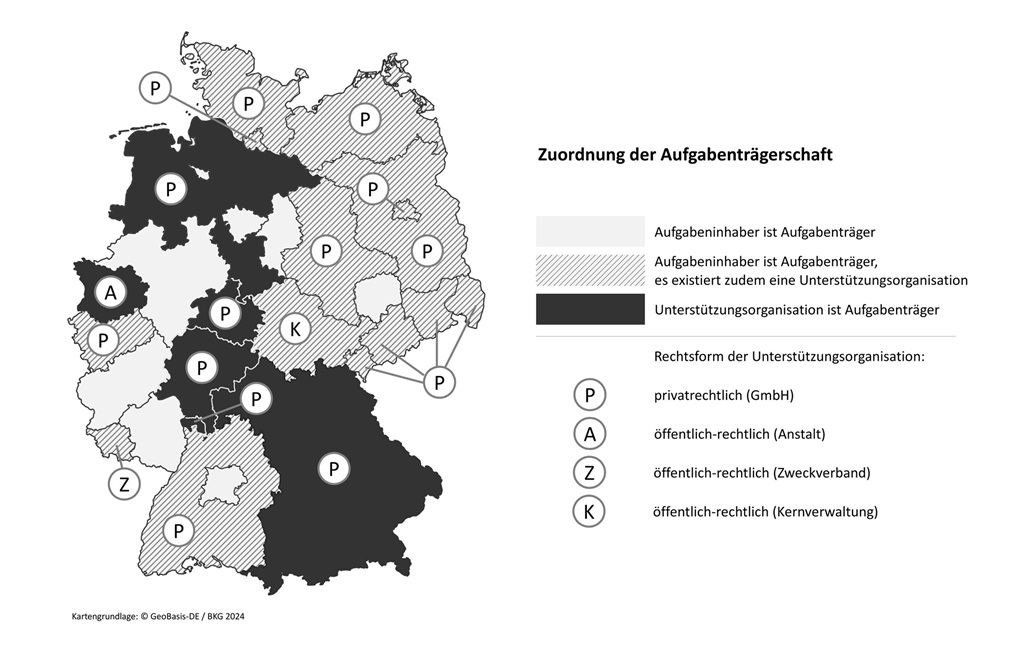 Karte zur verwaltungswissenschaftlichen Legitimation der AT